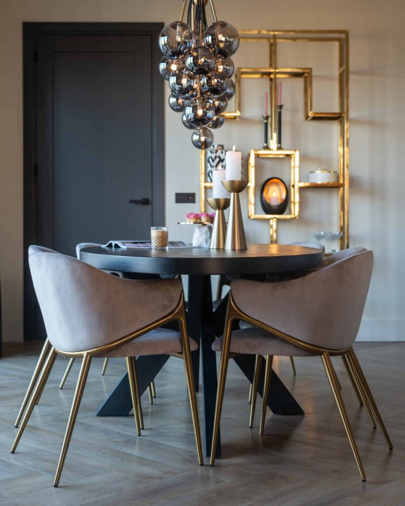 Eetkamerstoel Gwen khaki velvet fire retardant