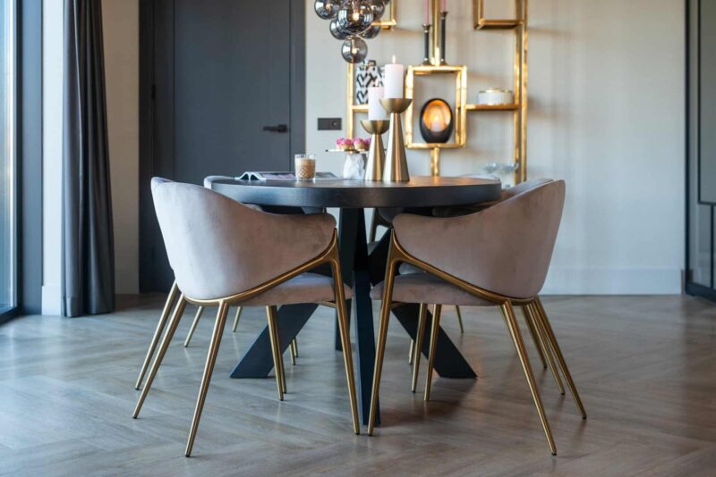 Eetkamerstoel Gwen khaki velvet fire retardant