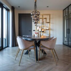 Wandkast Magnus goudkleurig RVS glas afmetingen