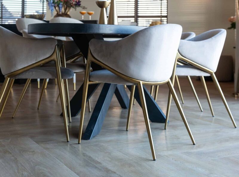 Eetkamerstoel Gwen khaki velvet fire retardant