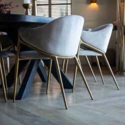 Eetkamerstoel Gwen khaki velvet fire retardant