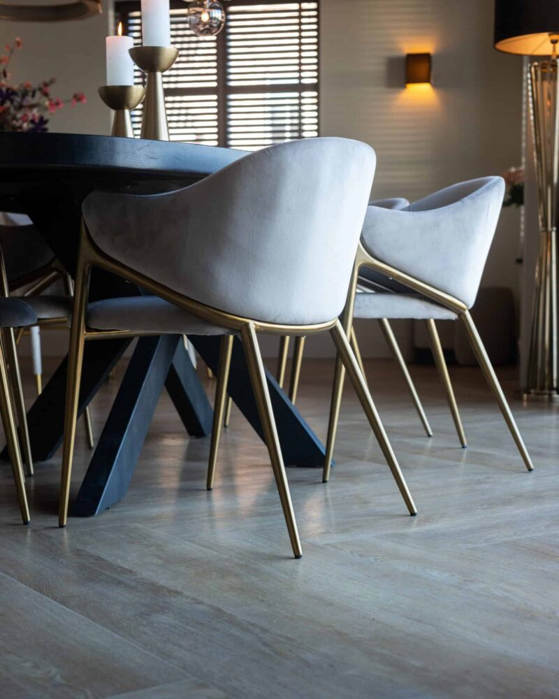 Eetkamerstoel Gwen khaki velvet fire retardant