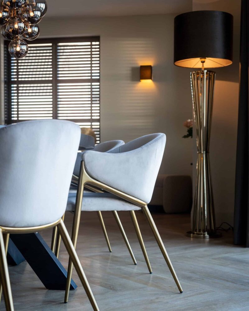 Eetkamerstoel Gwen khaki velvet fire retardant