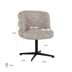 Eetkamerstoel Alexander Jones beige coco swivel (Chadwick)