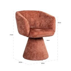Eetkamerstoel Madeline blush fusion swivel