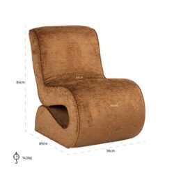 Lounge stoel Frankie cognac fusion