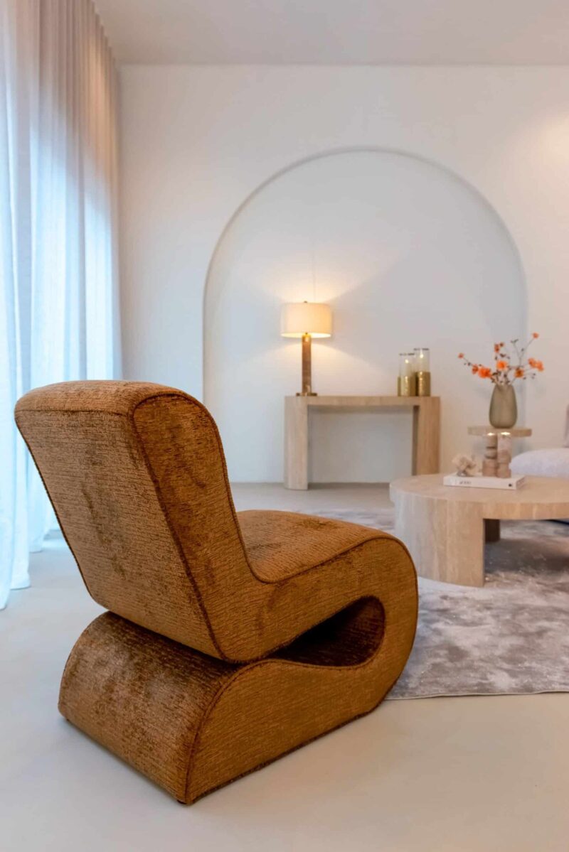 Lounge stoel Frankie cognac fusion