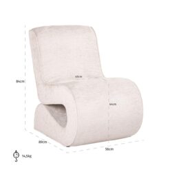Lounge stoel Frankie cream fusion
