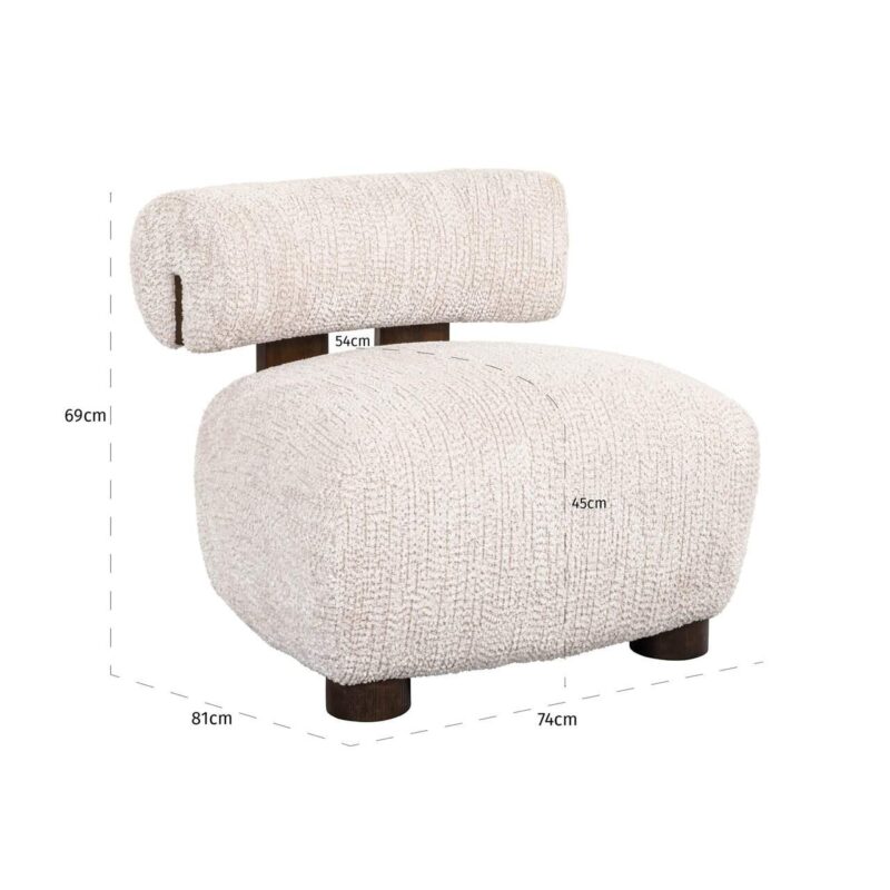 Lounge stoel Arabella lovely cream
