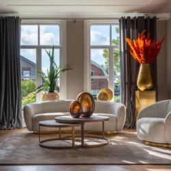 Salontafel Bloomville brass shagreen (Set of 2)