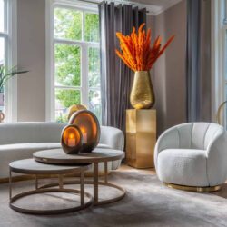 Salontafel Bloomville brass shagreen (Set of 2)