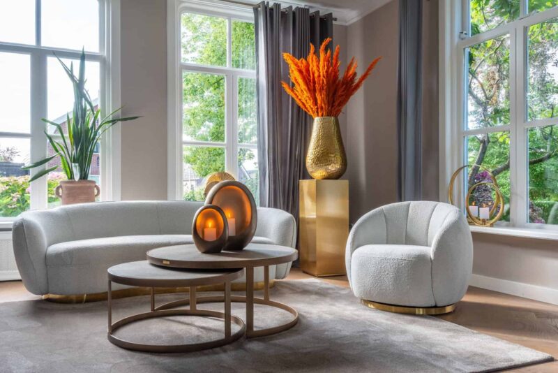 Salontafel Bloomville brass shagreen (Set of 2)