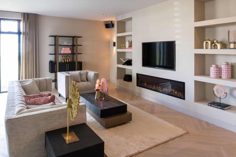 Bijzettafel Cambon, goud, eiken, afmetingen