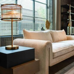 Bijzettafel Cambon, goud, eiken, materiaal