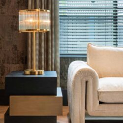 Bijzettafel Cambon, goud, eiken, stijl