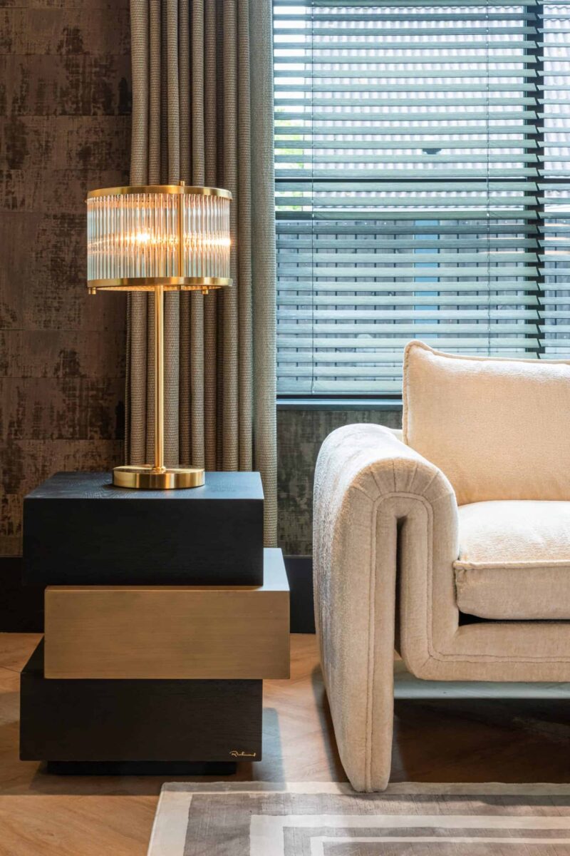 Bijzettafel Cambon, goud, eiken, stijl