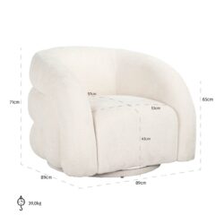 Lounge stoel Arcus white unicorn swivel