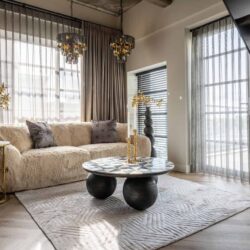 Glasplaat op bijzettafel Tempus, handgemaakt design