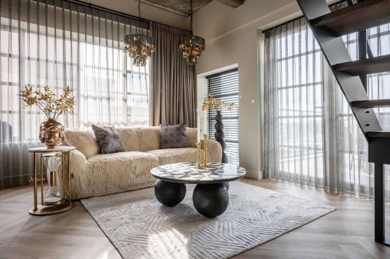 Glasplaat op bijzettafel Tempus, handgemaakt design