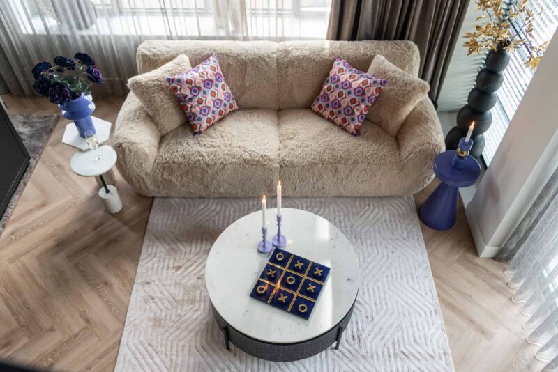 Bijzettafel Tempus vanuit boven, uniek designmeubilair