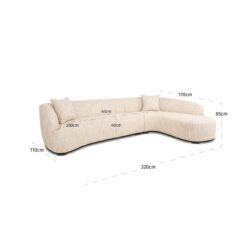 Bank Pandora beige angora lounge right