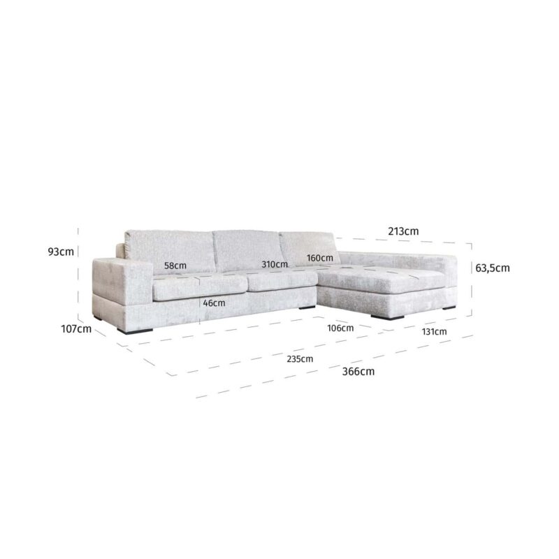 Pasha pearl island bank met sierkussens en rugkussens