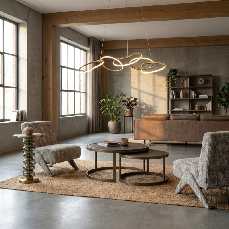 Salontafel Bloomville brass shagreen (Set of 2)