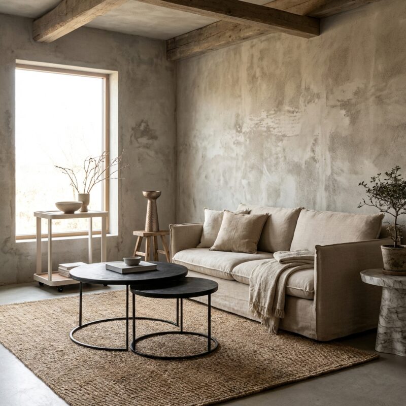 Salontafel Bolder aluminium zwart, stijlvolle ronde tafel voor woonkamer