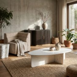 Salontafel Brandon wit marmer, uniek en stijlvol interieurmeubel