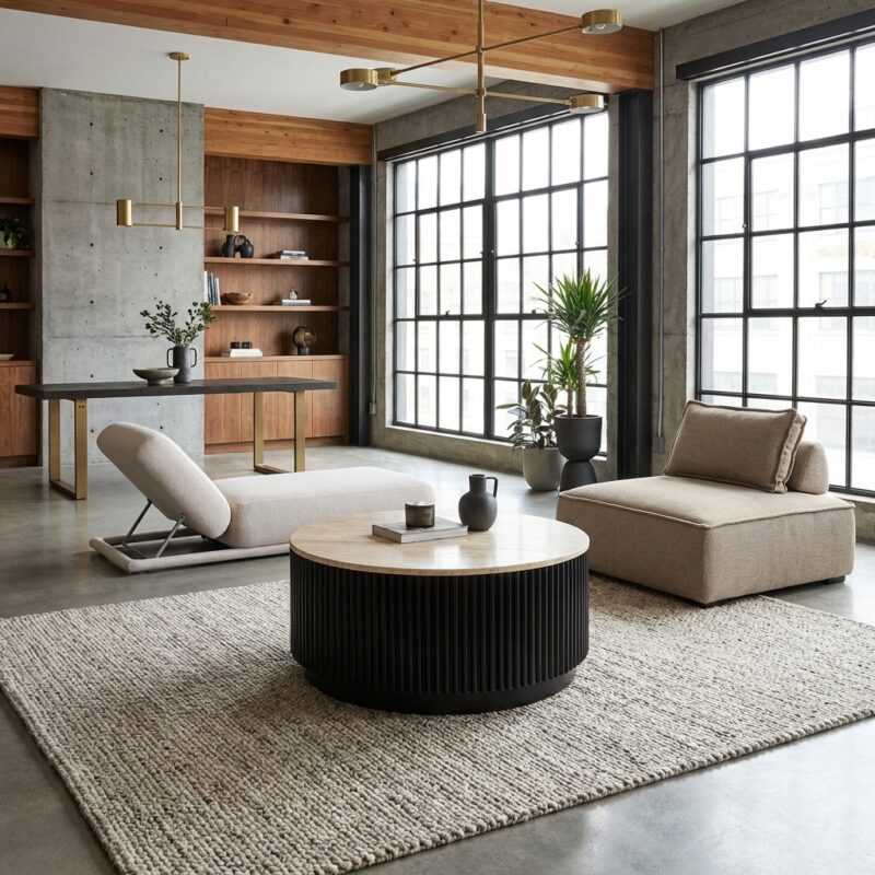 Salontafel Hampton dark brown 90Ø