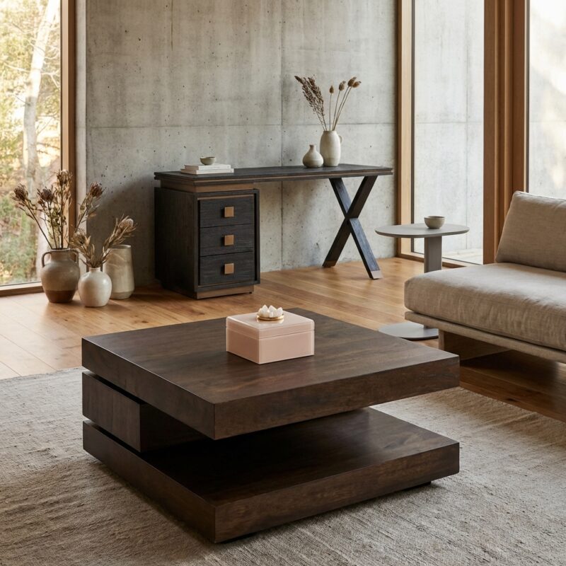 Salontafel Oakura brown eiken fineer woonkamer interieur