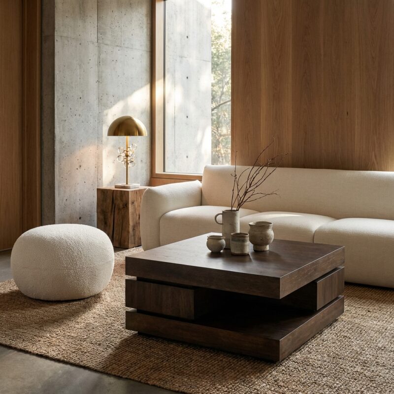 Salontafel Oakura brown 90×90