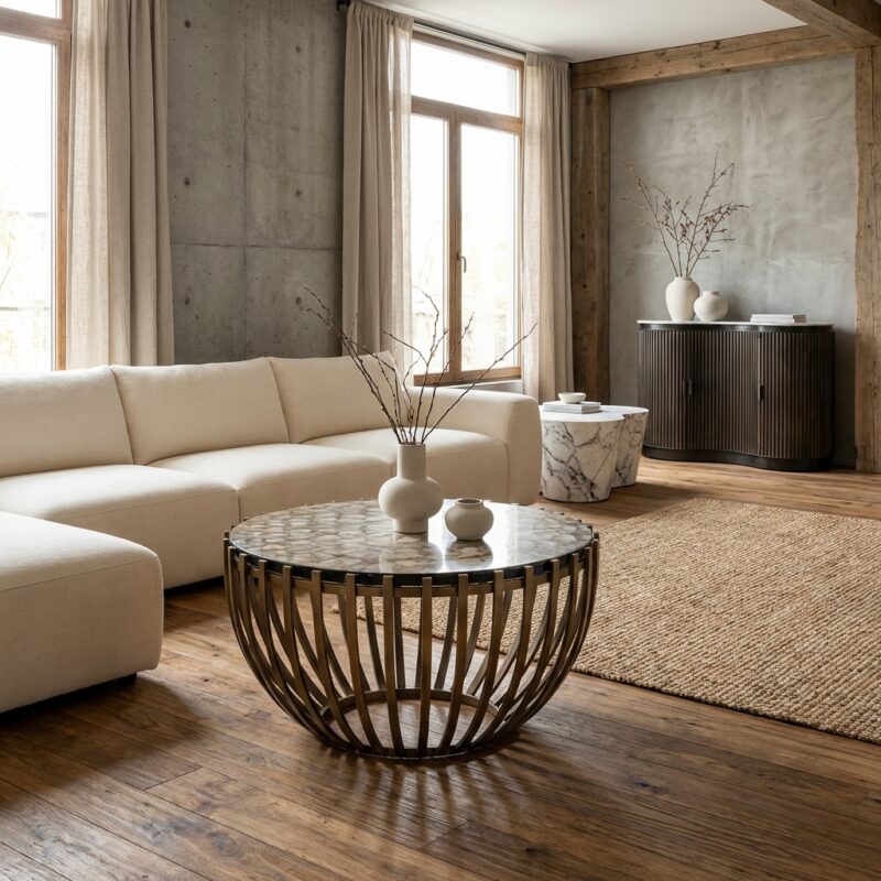 Salontafel Volante gold 84Ø