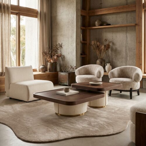 Salontafel Willox brown including glass (Set of 2)