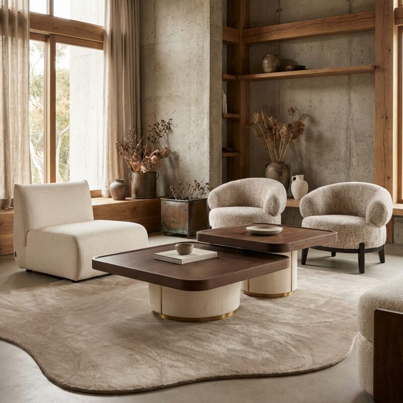 Salontafel Willox brown including glass (Set of 2)