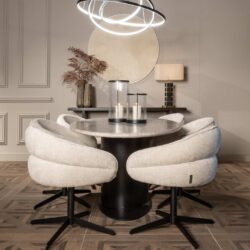 Eetkamerstoel Angelina cream unicorn swivel