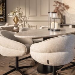 Eetkamerstoel Angelina cream unicorn swivel