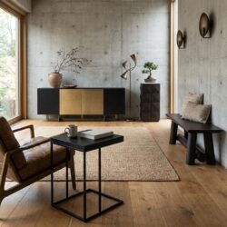 Sofa tafel Oakura black eiken fineer ijzeren frame