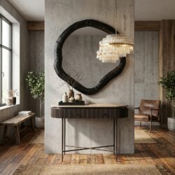 Spiegel Babet black veiligheidsglas ijzer mdf accessoire