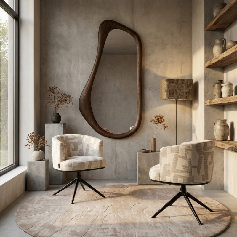 Spiegel Briar brown, handgemaakt in Mdf met Fineer, 3,5x60x120 cm