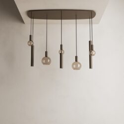 Ztahl Riva Hanglamp Deens Ovaal 145cm – 8-Lichts Designlamp – Handgemaakt Staal