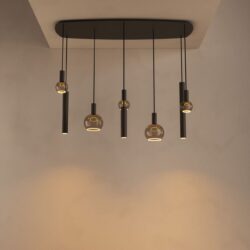 Ztahl Riva Hanglamp Deens Ovaal 145cm – 8-Lichts Designlamp – Handgemaakt Staal