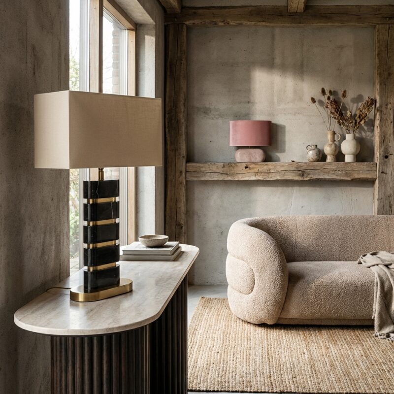 Tafellamp Levina black/gold