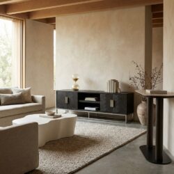 TV-meubel Blackbone Silver black rustic 4-deuren eiken en RVS