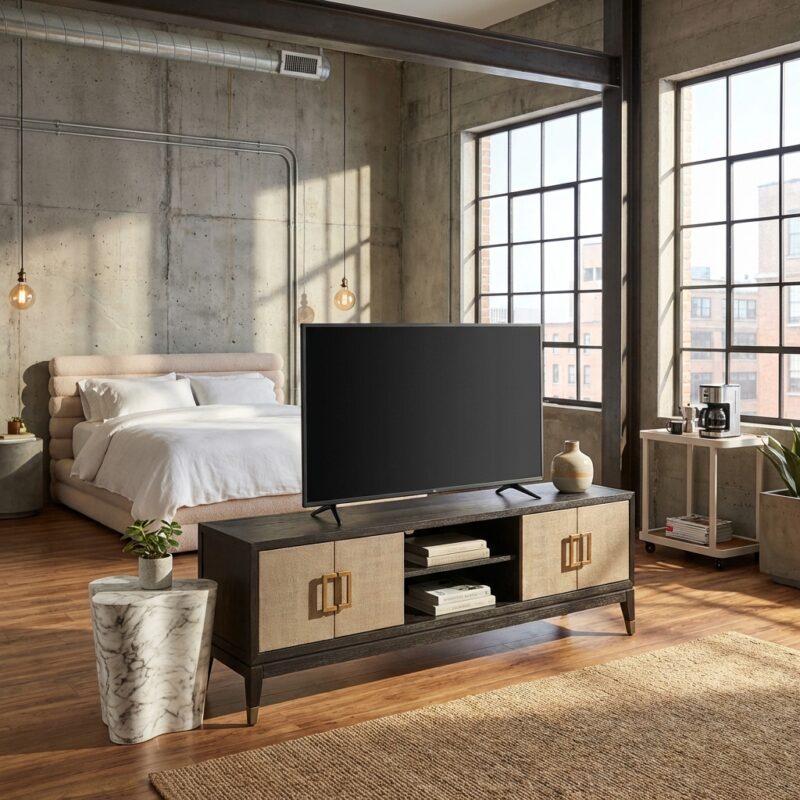 TV-meubel Bloomville brass shagreen