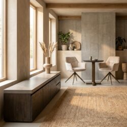 TV-meubel Lachance brown, eiken fineer, soft-close deuren