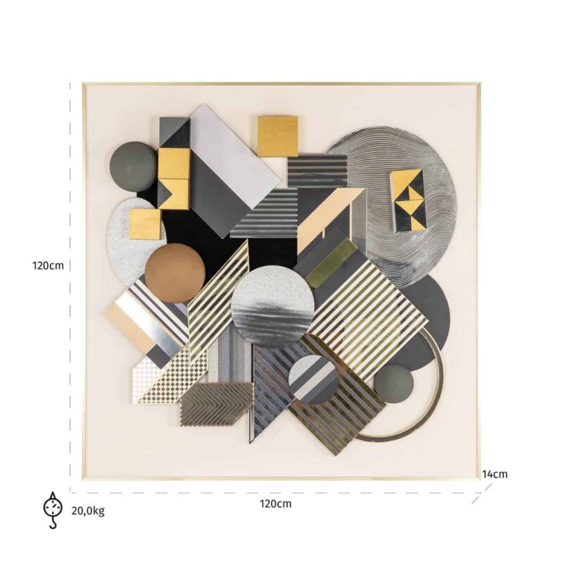 Wall art 3D Block black/gold