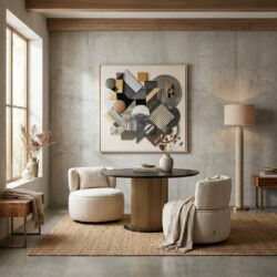 Wall art 3D Block black/gold