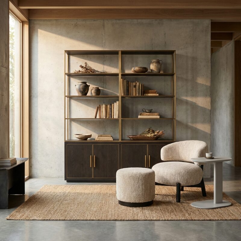 Wandkast Carter large goud eiken soft-close deuren