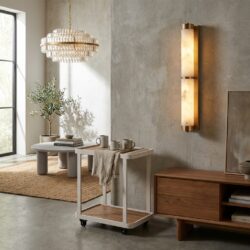 Wandlamp Lycke gold, luxe faux marmer en goudkleurige metalen details